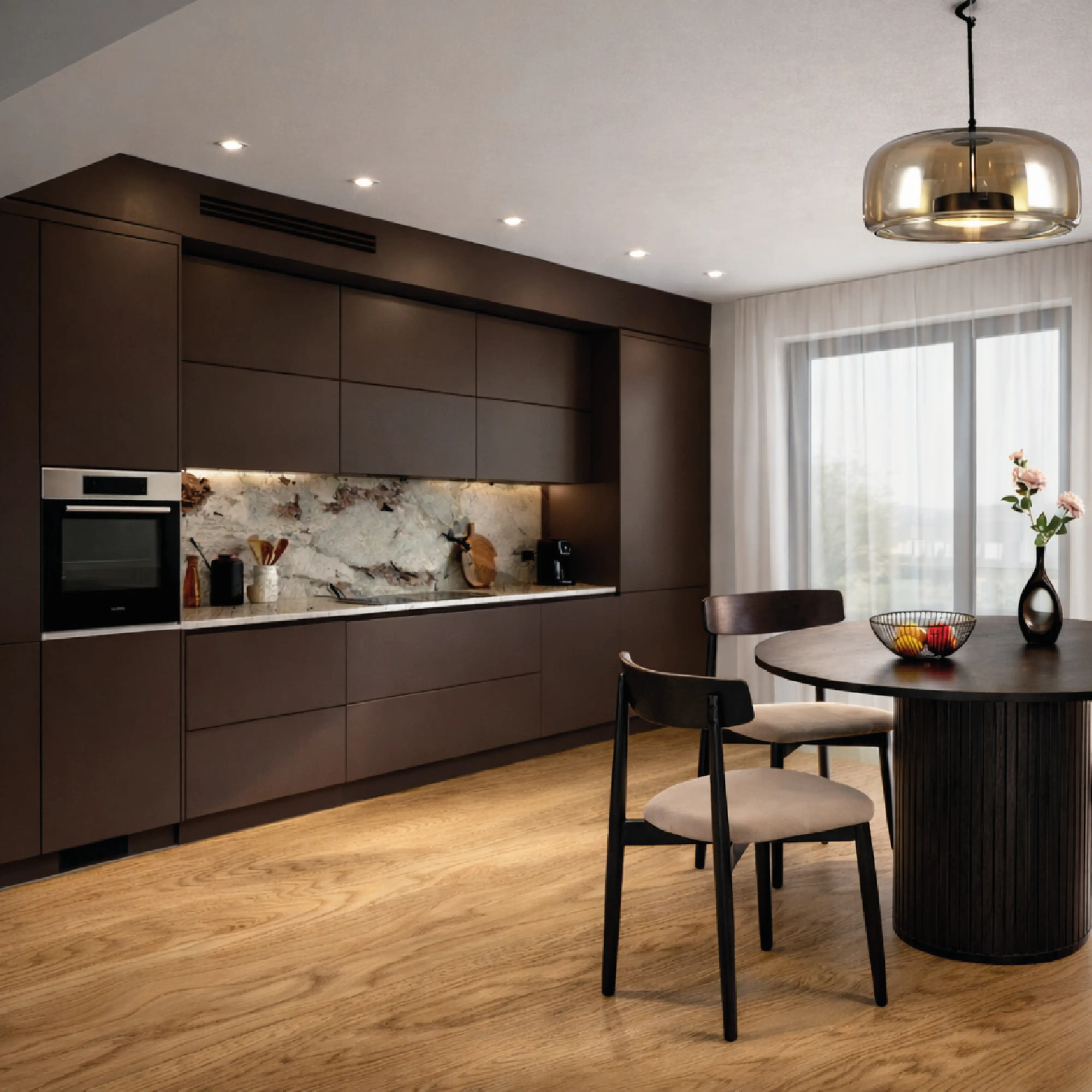 Render di una cucina contemporanea